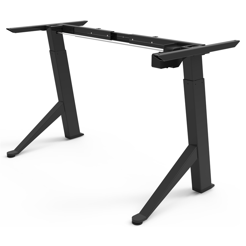 Unique Furniture Height Adjustable Metal Standing Desk Y Base in Black