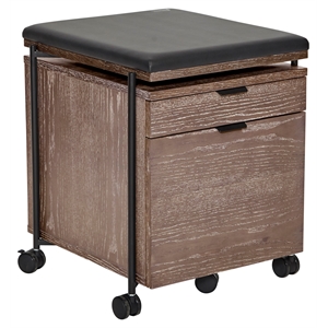 unique furniture 2 drawer mobile pedestal with black seat