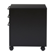 Unique Furniture Engineered Wood Mobile Pedestal in Black with Castors
