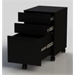 Unique Furniture Engineered Wood Mobile Pedestal in Black with Castors