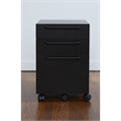 Unique Furniture Engineered Wood Mobile Pedestal in Black with Castors