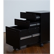 Unique Furniture Engineered Wood Mobile Pedestal in Black with Castors