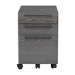 Unique Furniture Engineered Wood Mobile Pedestal in Gray with Castors