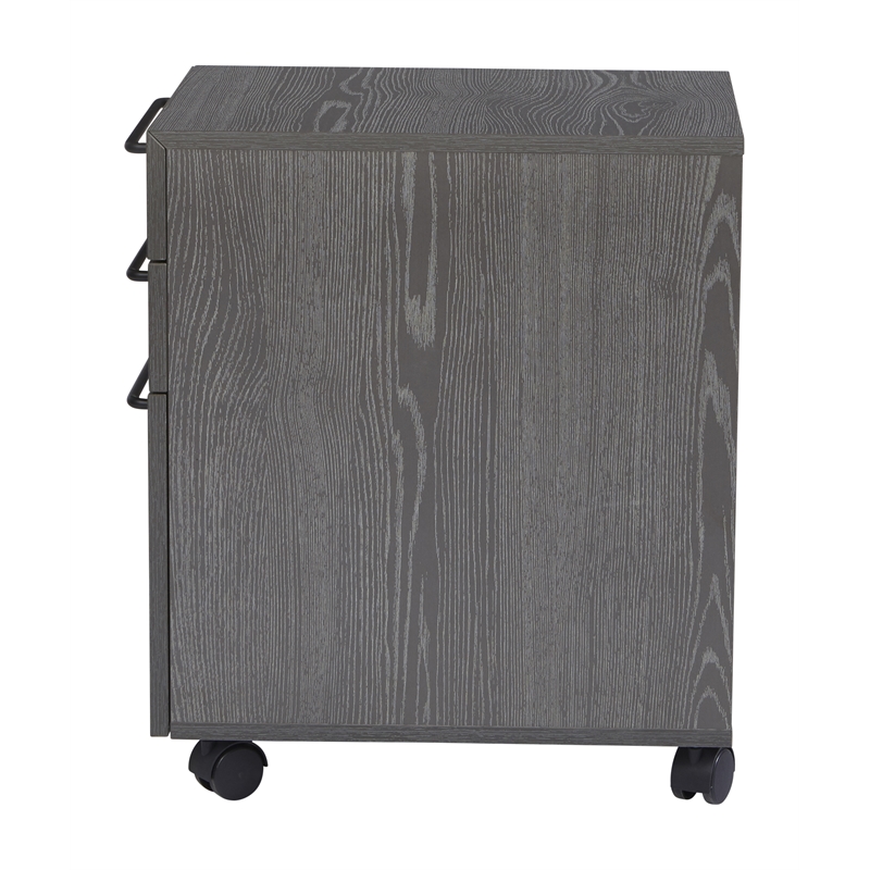 Unique Furniture Engineered Wood Mobile Pedestal in Gray with Castors