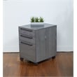 Unique Furniture Engineered Wood Mobile Pedestal in Gray with Castors