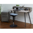 Unique Furniture Engineered Wood Mobile Pedestal in Gray with Castors