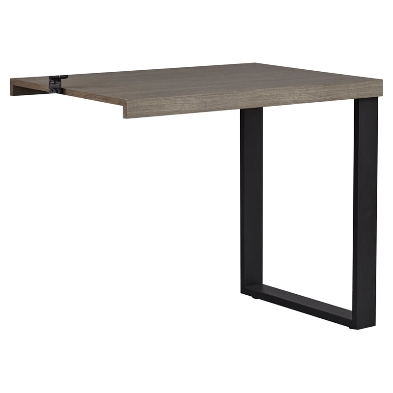 Unique Furniture Wood & Steel Desk Return in Dark Gray/Black