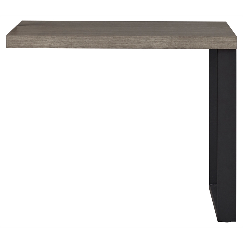 Unique Furniture Wood & Steel Desk Return in Dark Gray/Black