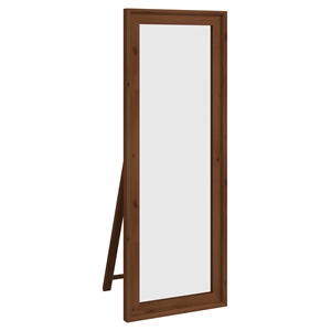 Unique Furniture 65&quot Acacia Wood Standing Mirror in Walnut