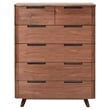 6-Drawer Contemporary Wood Chest Dresser in Walnut