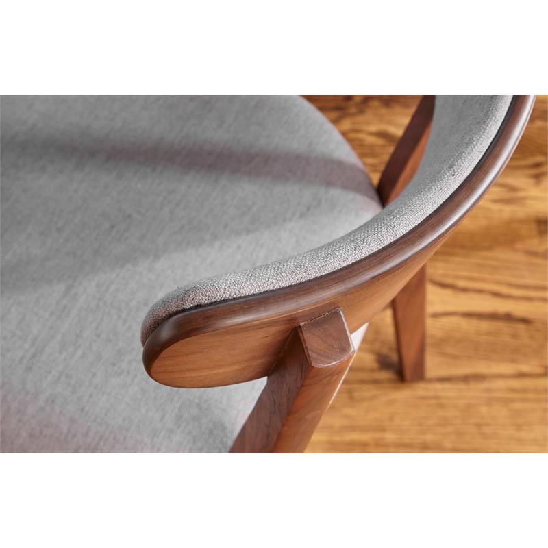 Unique Furniture Tahoe Rounded Back Rest Chair in Walnut Wood