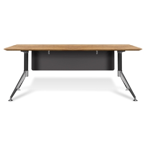 Unique Furniture 71&quot Executive Desk in Zebrano Wood with Chrome Base