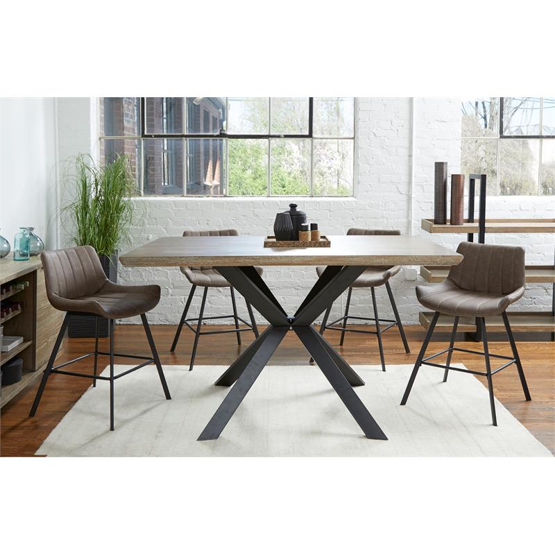 Unique Furniture Geneva Washed Wood Counter Dining Table in Gray Cymax Business