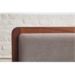 Unique Furniture Acacia Wood and Fabric Upholstered Queen Platform Bed in Walnut
