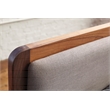 Unique Furniture Acacia Wood and Fabric Upholstered Queen Platform Bed in Walnut