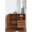 Unique Furniture 3-Drawers Solid Wood Buffet/Storage Cupboard in Walnut