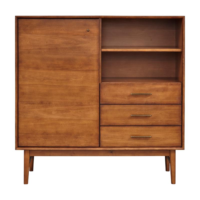 Unique Furniture 3-Drawers Solid Wood Buffet/Storage Cupboard in Walnut