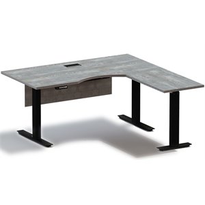 unique furniture kalmar 3-leg eco wood right corner standing desk