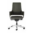 Unique Furniture Premium Leather Mid Back Office Chair in Gray