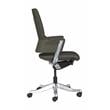 Unique Furniture Premium Leather Mid Back Office Chair in Gray
