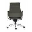 Unique Furniture Premium Leather Mid Back Office Chair in Gray