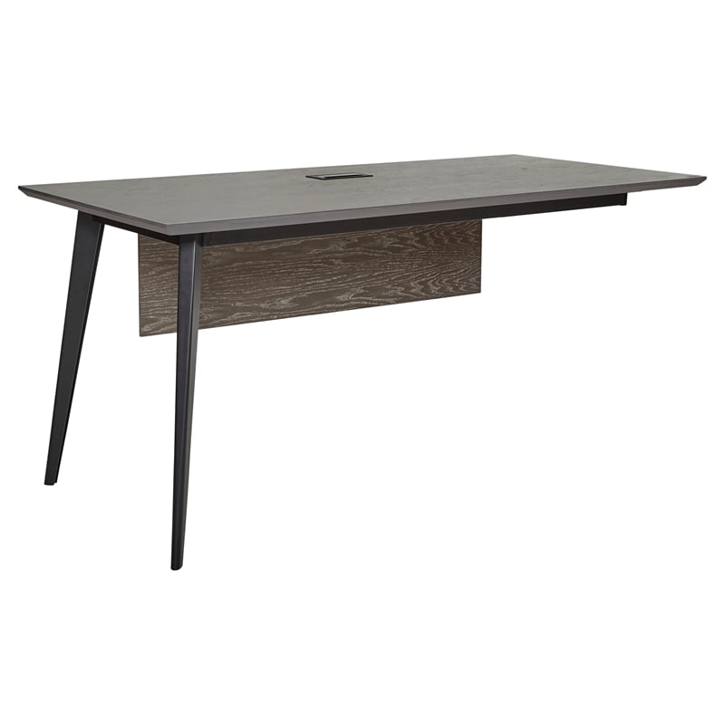 Unique Furniture Oslo Desk Return in Gray Ash Wood and Black