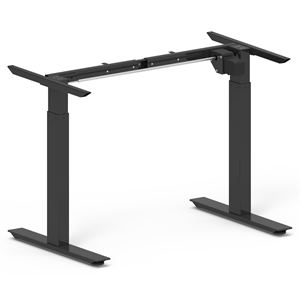 Unique Furniture Height Adjustable Metal Standing Desk T-Base in Black