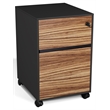 Unique Furniture 3-drawer Wood Mobile Pedestal in Zebrano and Black