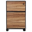 Unique Furniture 3-drawer Wood Mobile Pedestal in Zebrano and Black