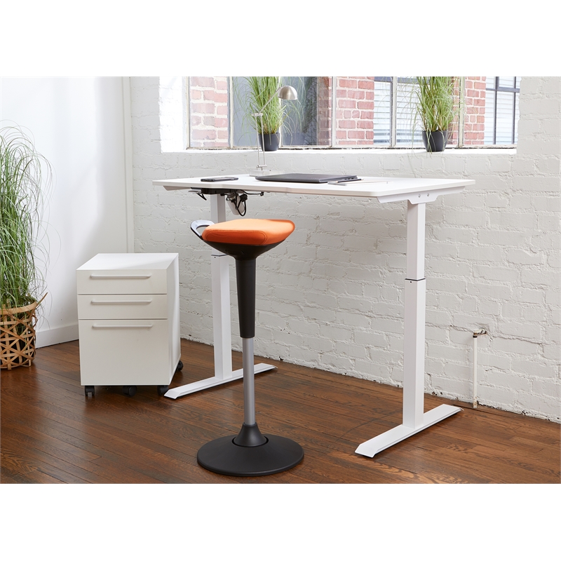 Unique Furniture Electric Height Adjustable Standing Desk in White