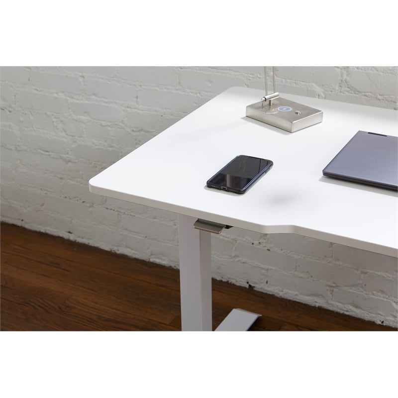 Unique Furniture Electric Height Adjustable Standing Desk in White
