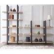 Unique Furniture Engineered Wood Tall Open Bookcase in Gray