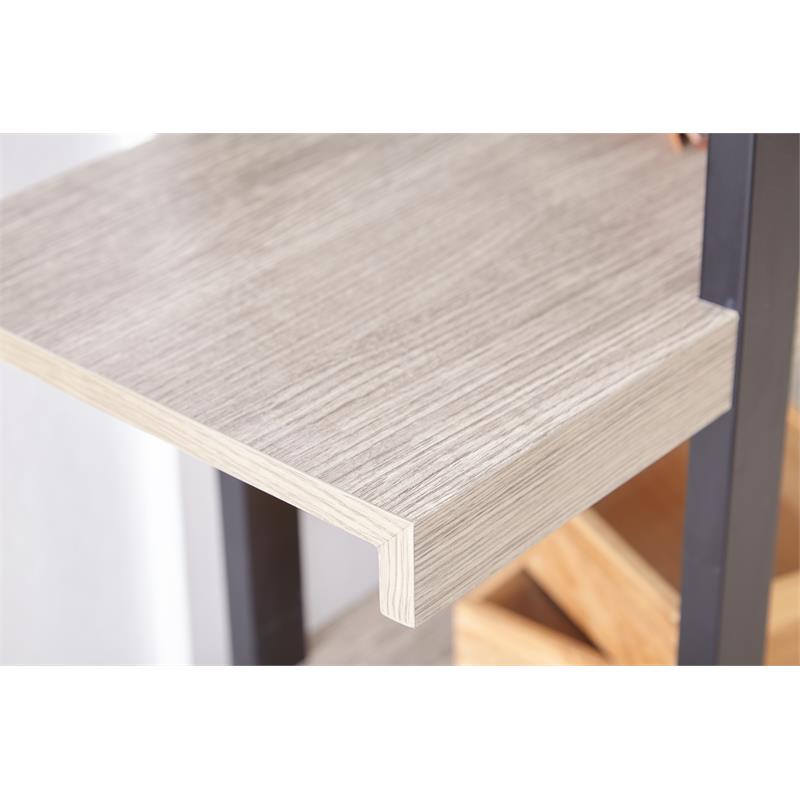 Unique Furniture Engineered Wood Tall Open Bookcase in Gray