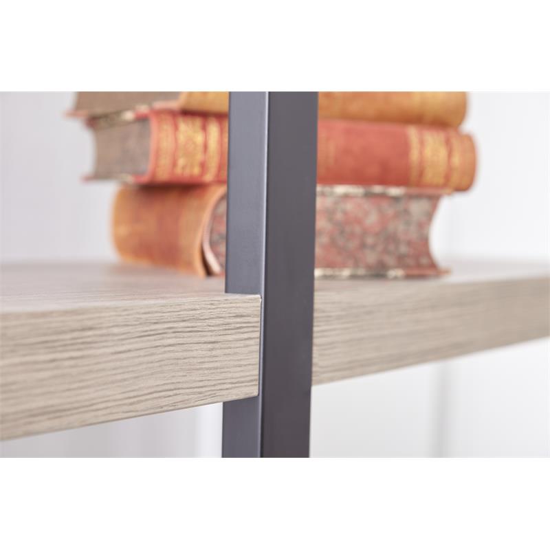 Unique Furniture Engineered Wood Tall Open Bookcase in Gray