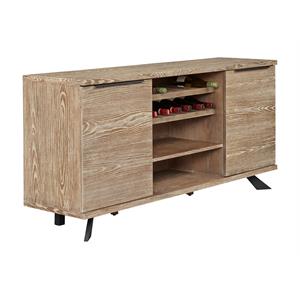 Unique Furniture 2-door Washed Ash Wood Sideboard in Gray