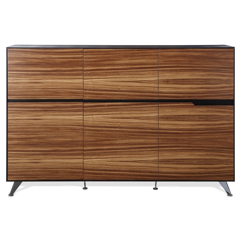 6door Lacquered Engineered Wood in Zebrano and Black Cymax