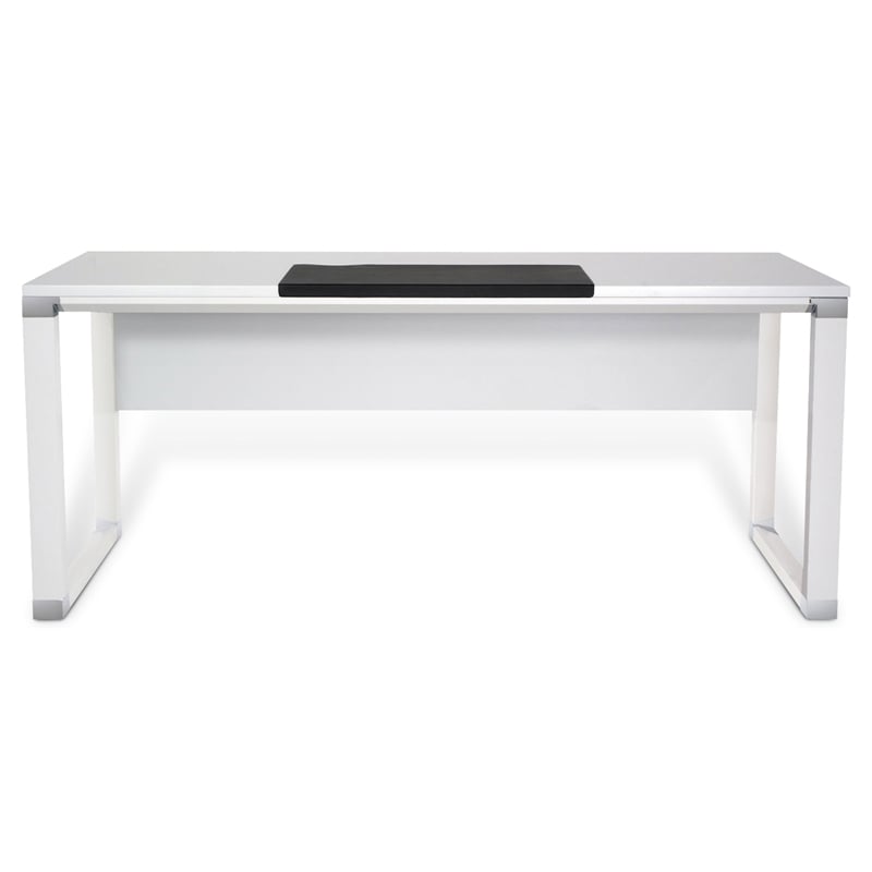 Unique Furniture Durable Work Top Wood Executive Desk in White Cymax