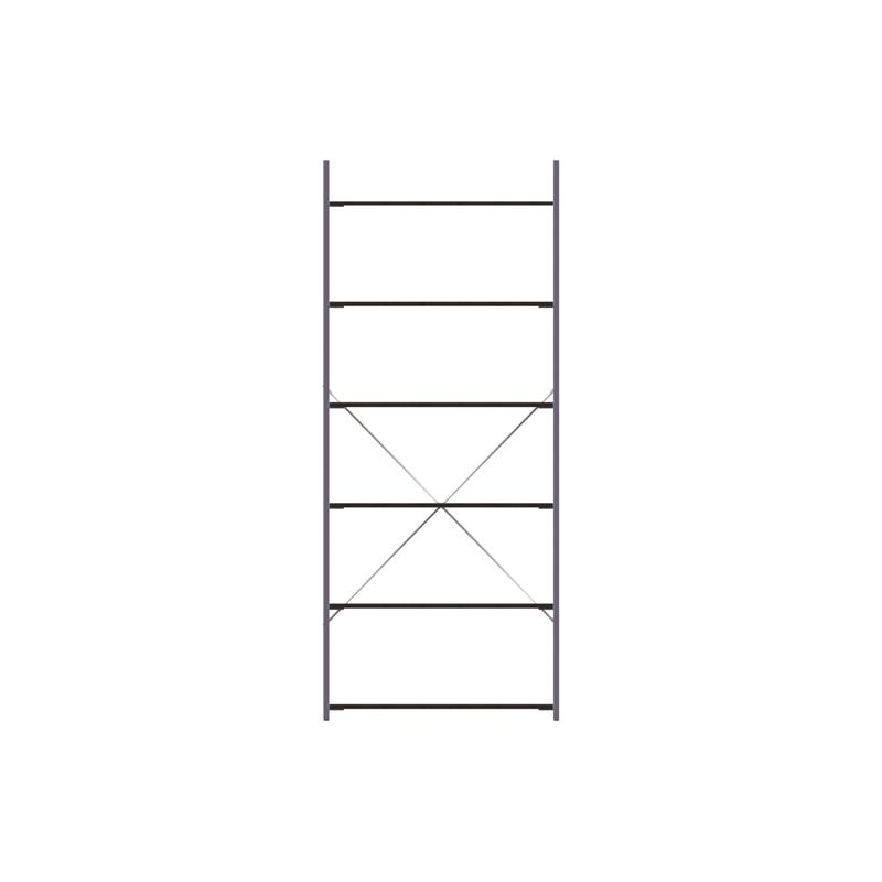 Unique Furniture Wood and Steel Adjustable Bookcase in Brown