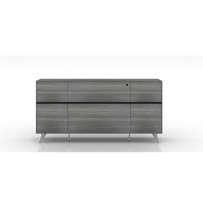 Unique Furniture 350 Credenza with File & Drawer in Gray