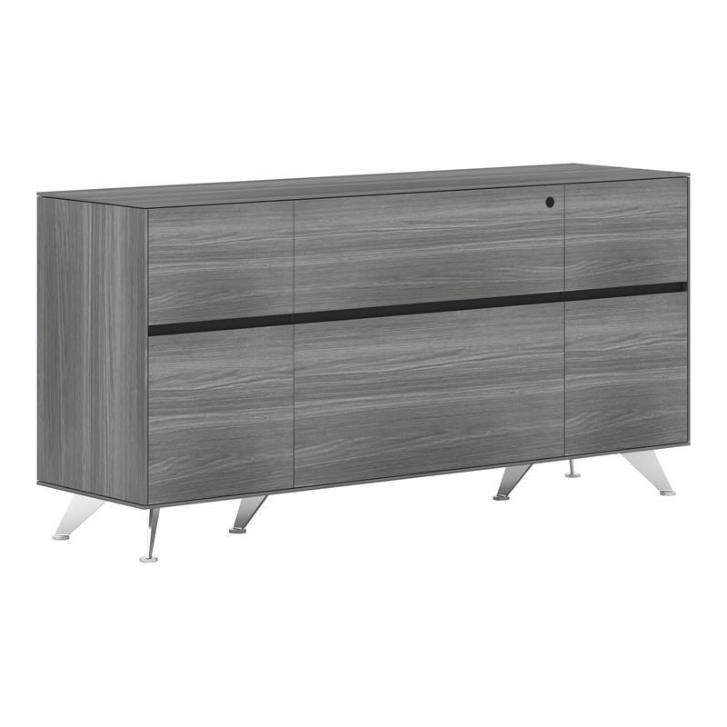 Unique Furniture 350 Credenza with File & Drawer in Gray