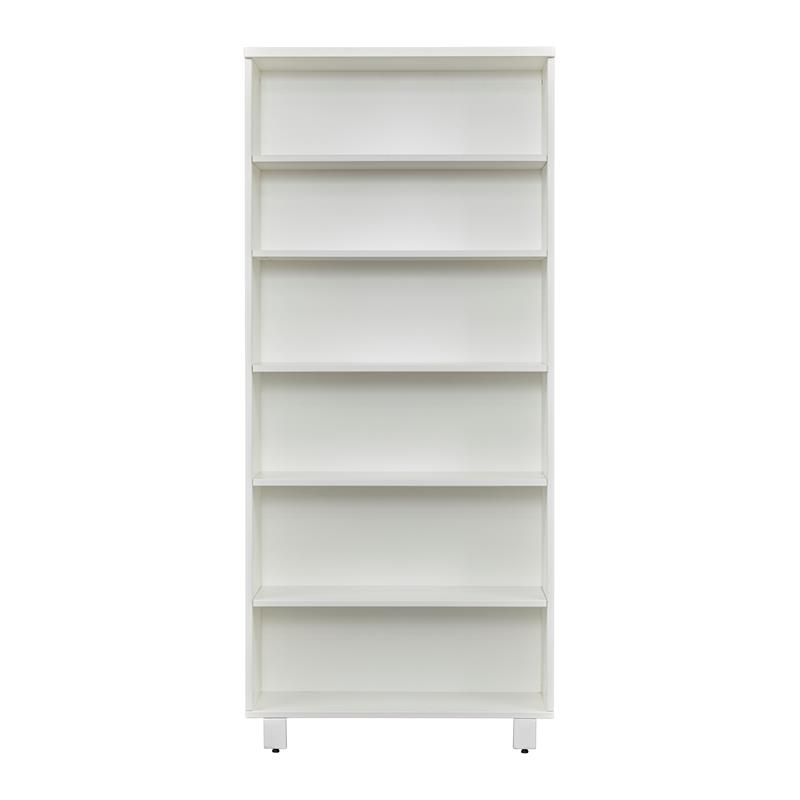 K101 Contemporary Bookcase with 6 Shelves in White