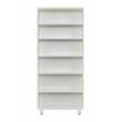 K101 Contemporary Bookcase with 6 Shelves in White