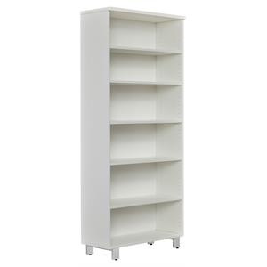 K101 Contemporary Bookcase with 6 Shelves in White