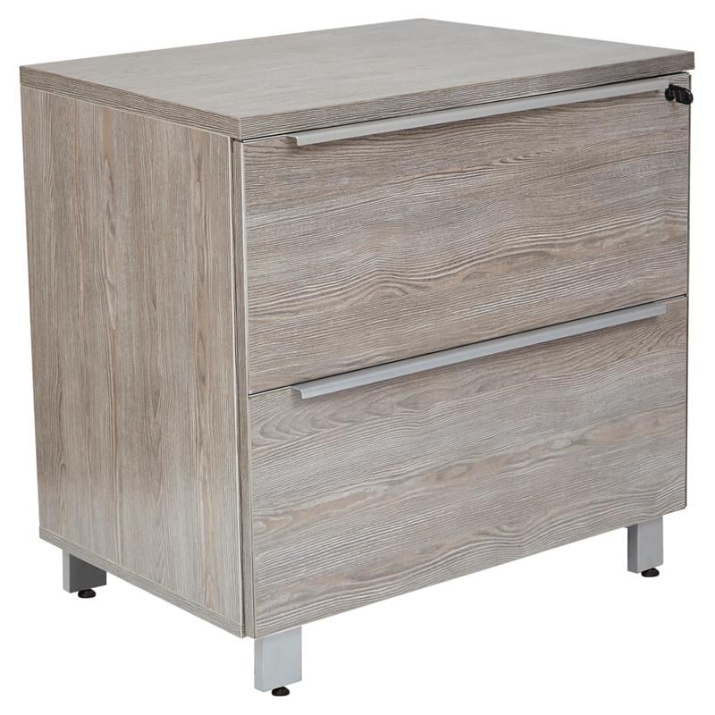 K120 Lateral File Cabinet with 2 Drawers in Gray