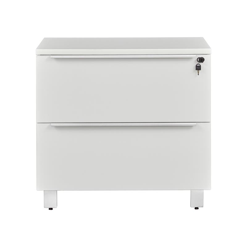 K120 Lateral File Cabinet with 2 Drawers in White