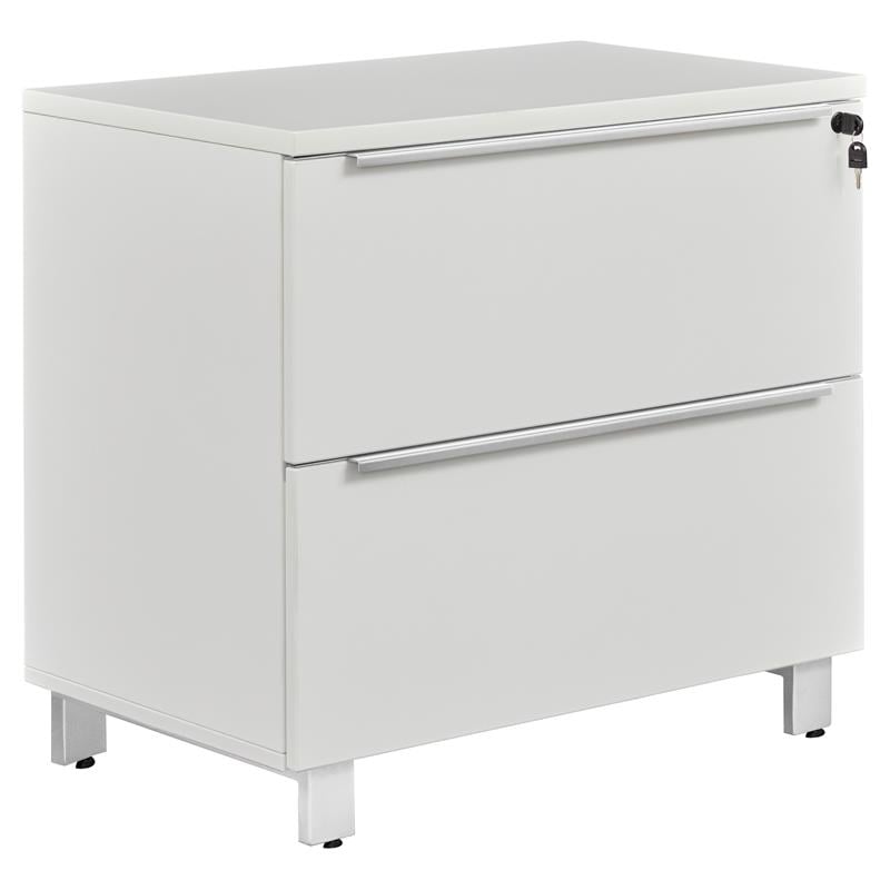 K120 Lateral File Cabinet with 2 Drawers in White