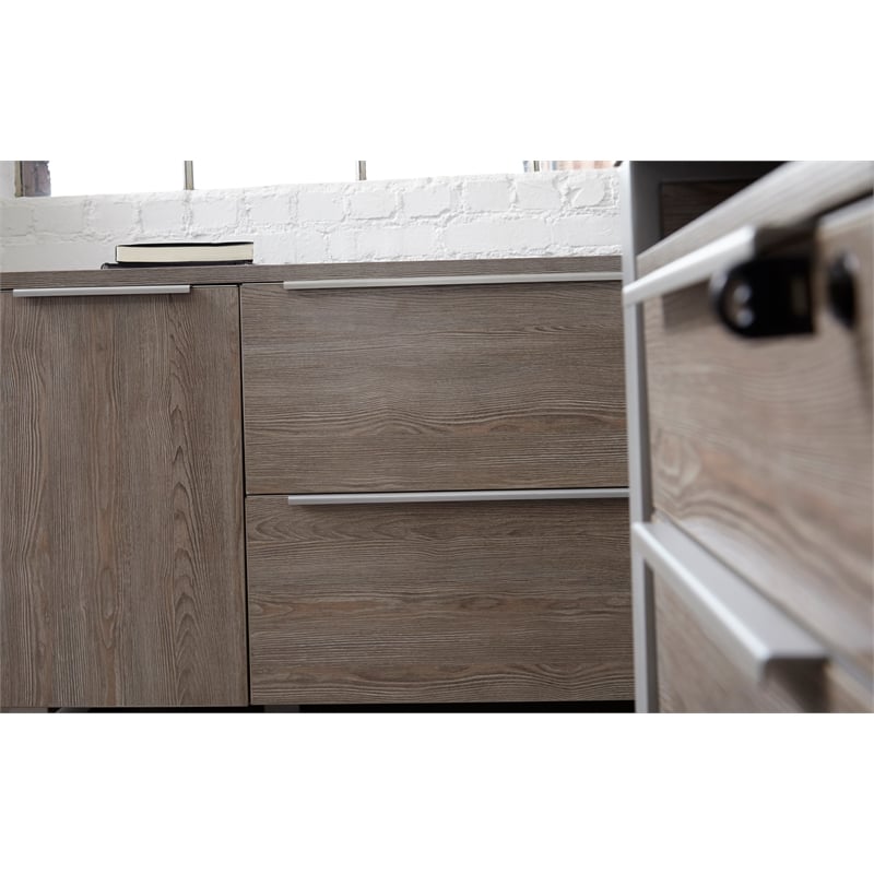 K123 Credenza with 2 Drawers and 2 Doors in Gray