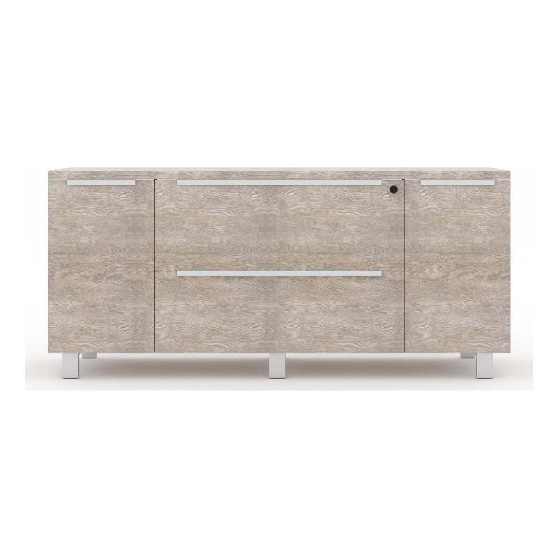 K123 Credenza with 2 Drawers and 2 Doors in Gray