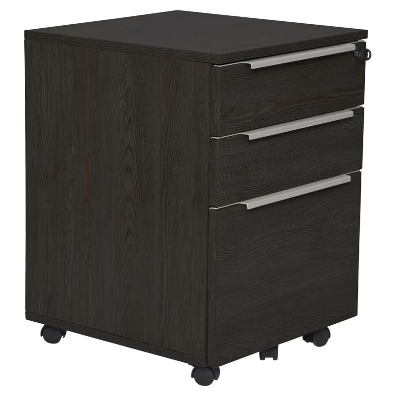 K126 Mobile Pedestal with 3 Drawers in Espresso