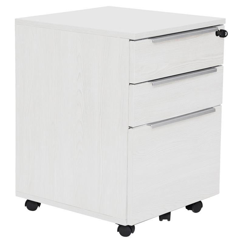 K126 Mobile Pedestal with 3 Drawers in White